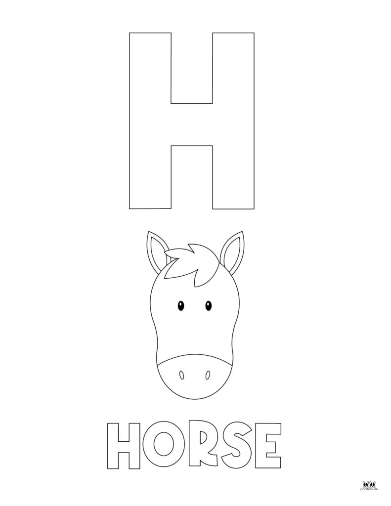 Letter h coloring pages