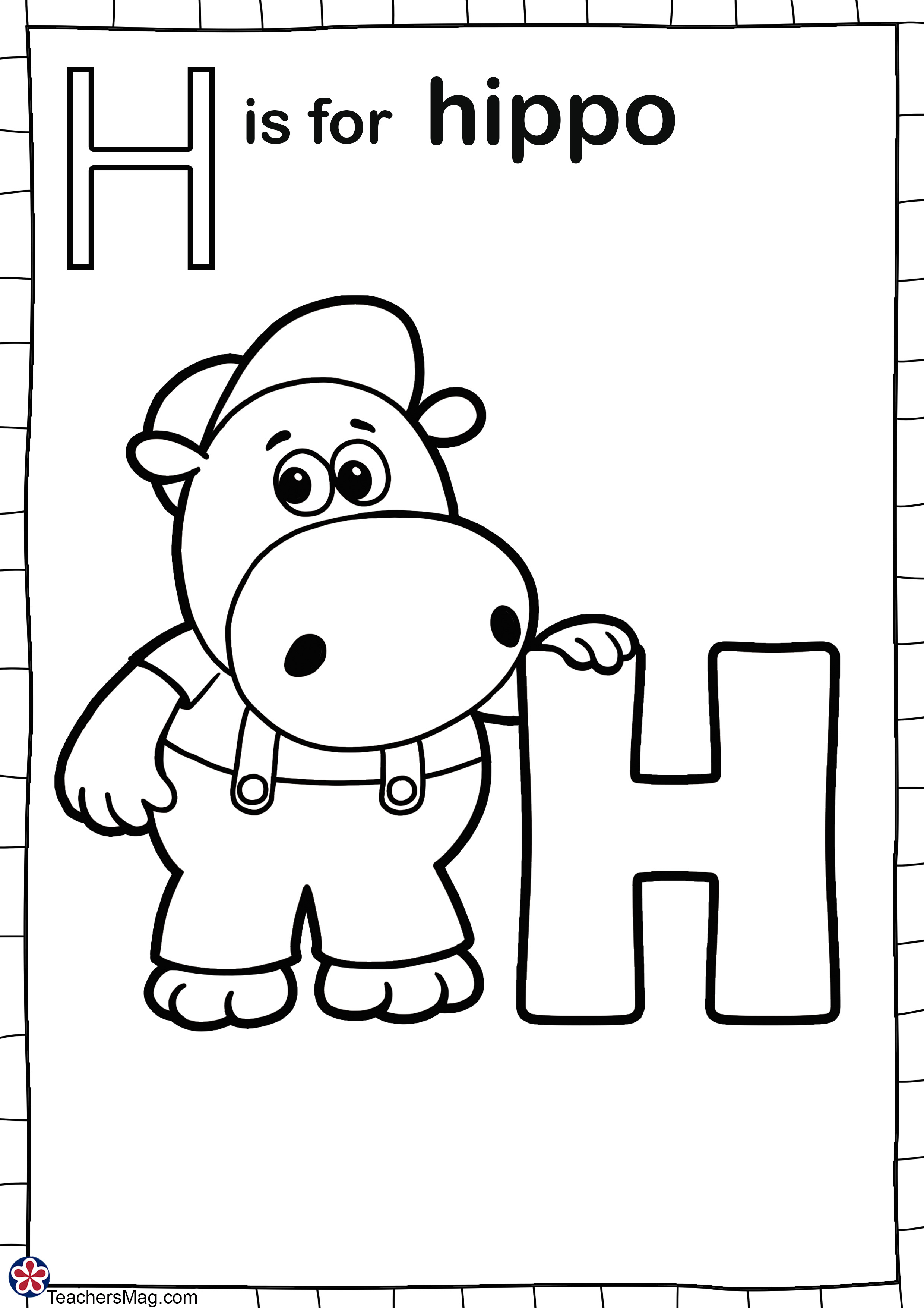 Letter h is for coloring pages printable