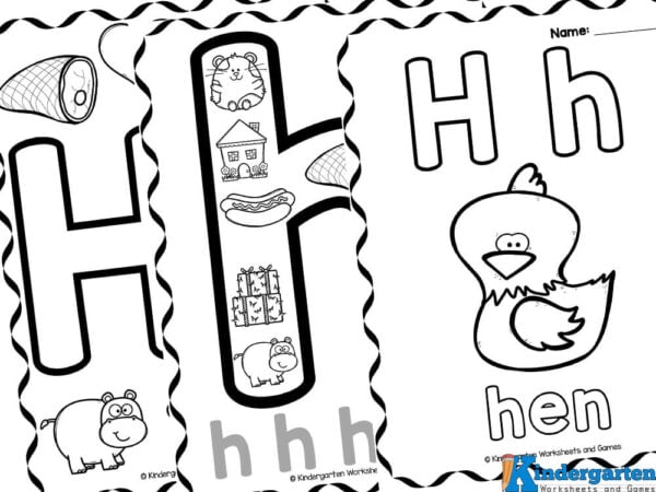 Free printable letter h coloring sheet pages for kids