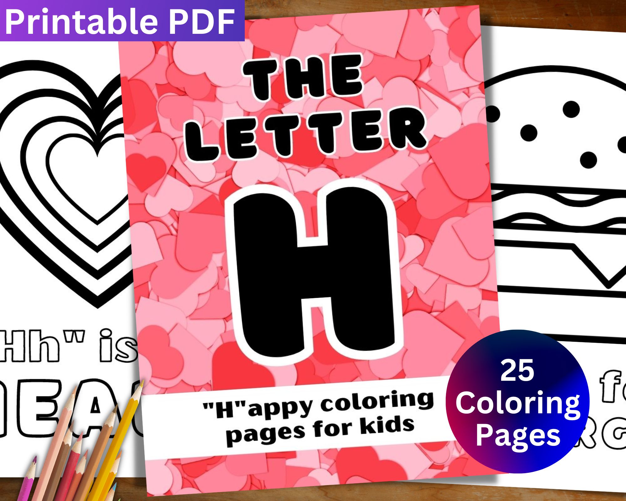 Happy letter h coloring pages printable pdf