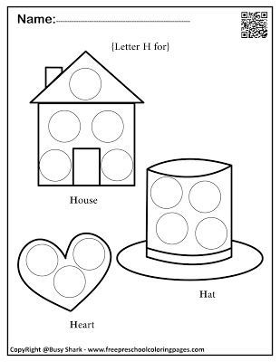 Letter h free dot markers coloring pages dot markers preschool coloring pages dot marker activities