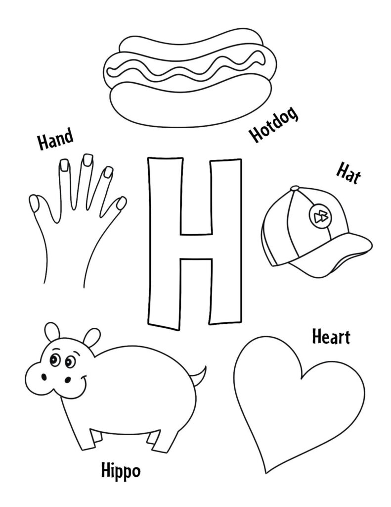 Free letter h worksheets for preschool â the hollydog blog