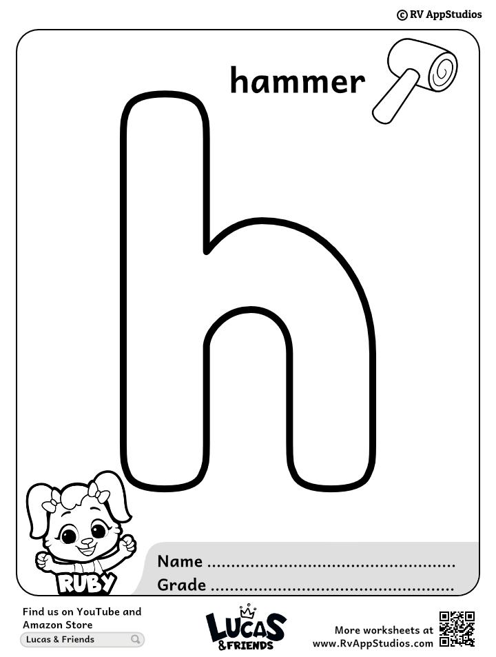 Alphabet h coloring pages