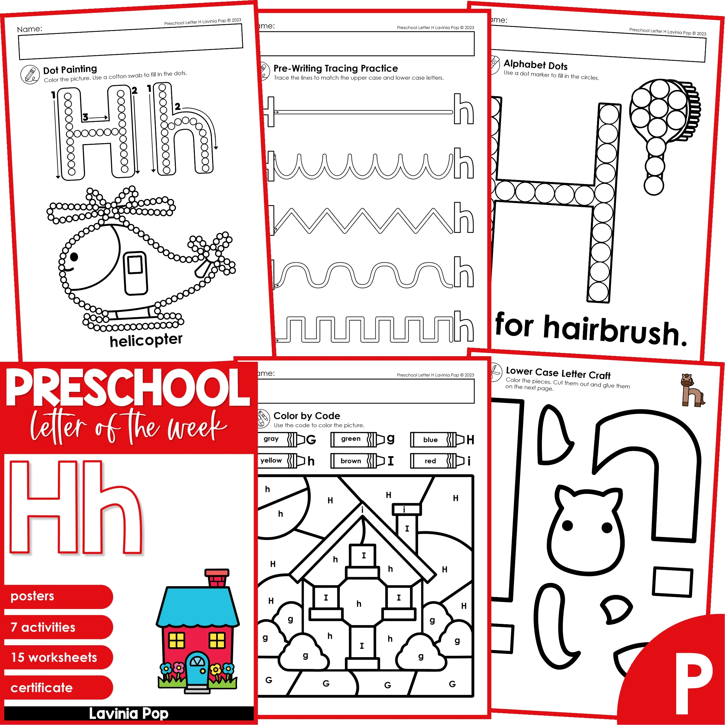 Preschool alphabet letter of the week h