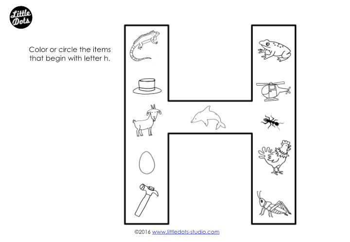 Preschool letter h activities and worksheets