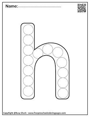 Letter h free dot markers coloring pages dot markers preschool coloring pages abc coloring pages