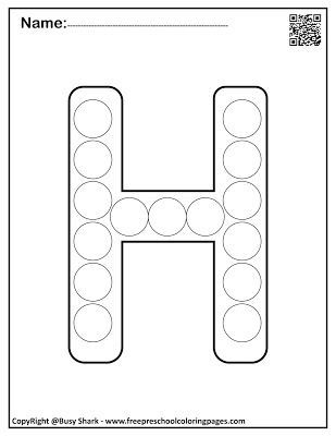 Letter h free dot markers coloring pages preschool coloring pages dot markers dot marker activities