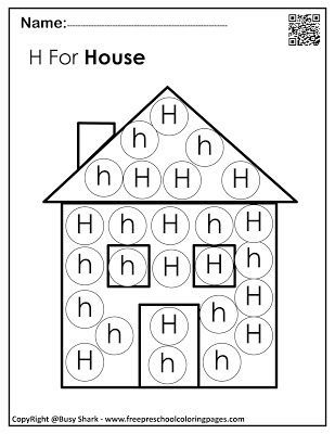 Letter h free dot markers coloring pages dot markers preschool coloring pages alphabet crafts preschool