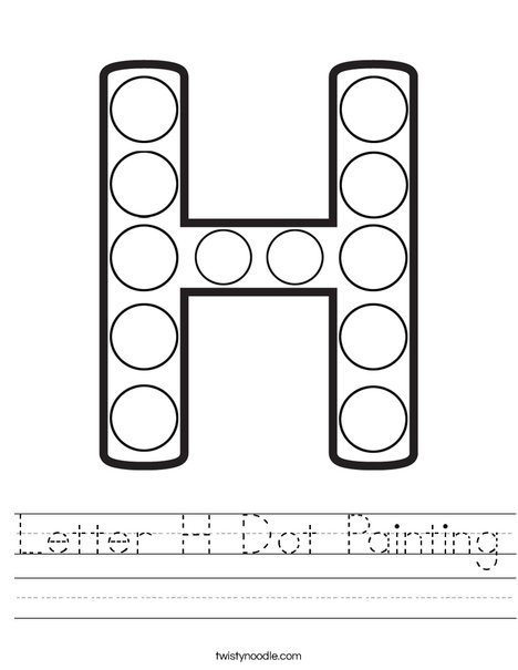 Letter h dot painting worksheet