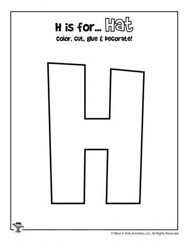 H is for hat coloring craft activity woo jr kids activities childrens publishing childrens publishing free printable alphabet letters lettering alphabet
