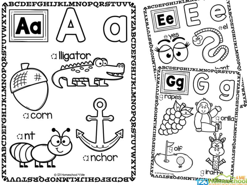 Free alphabet letter coloring pages