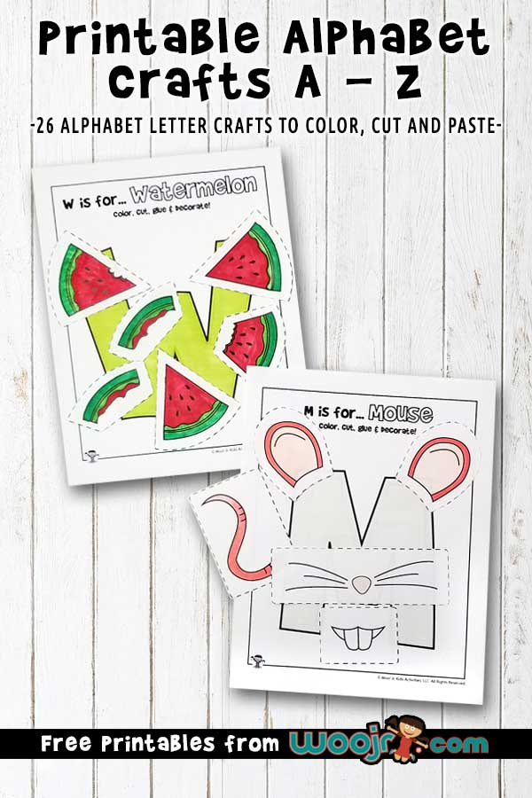 Printable alphabet crafts letters a to z woo jr kids activities childrens publishing