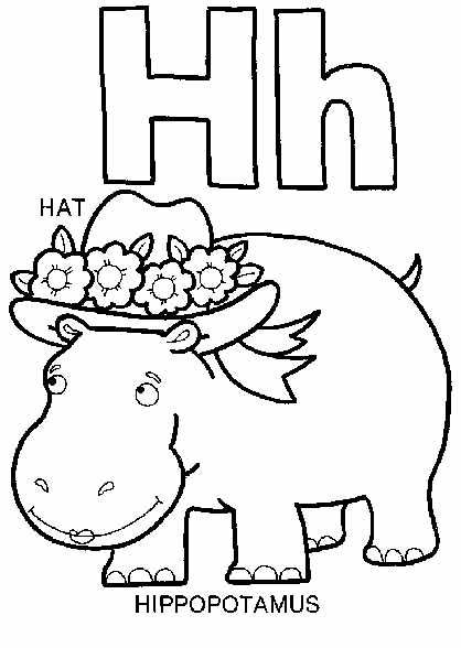 Letter h coloring page hippo hat coloring pages free printable coloring pages printable coloring pages