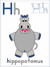 Alphabet letter h hippopotamus preschool lesson plan printable activities and worksheets