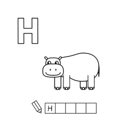 Hippo writing vector images over