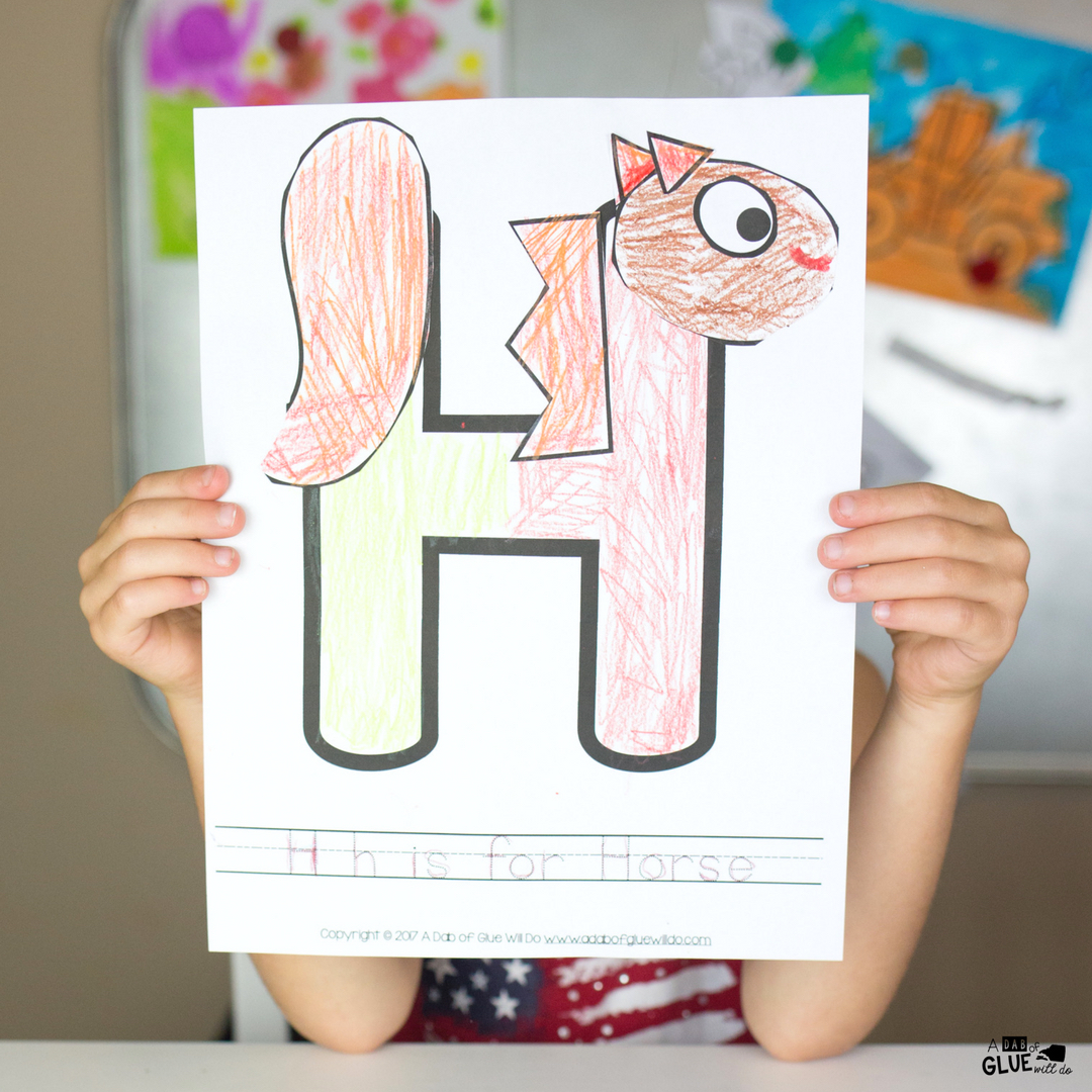 Animal alphabet h is for horse craft