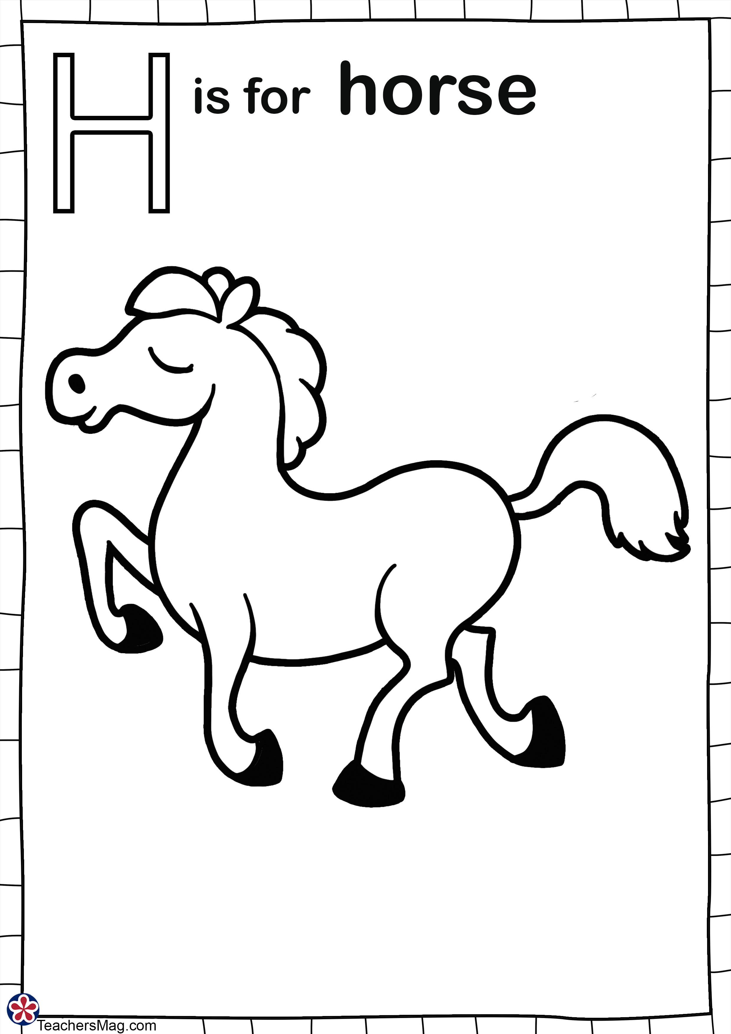 Letter h is for coloring pages printable