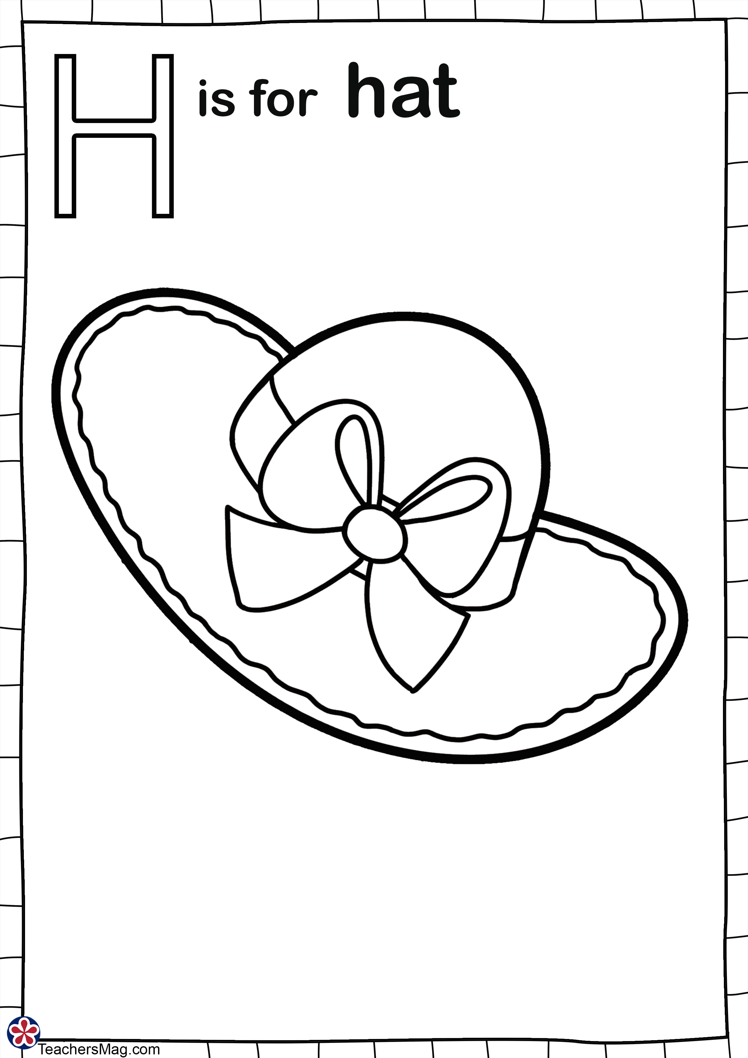 Letter h is for coloring pages printable