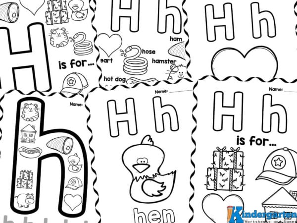 Free printable letter h coloring sheet pages for kids