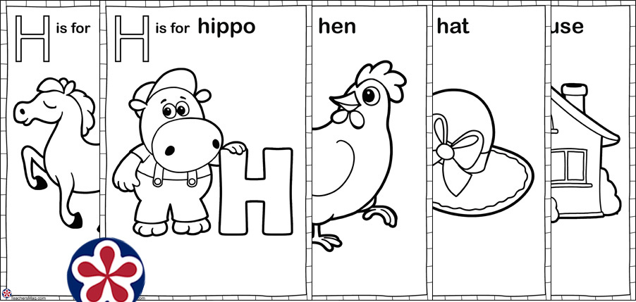 Letter h is for coloring pages printable