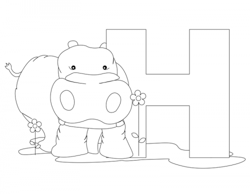 Alphabet coloring pages â h