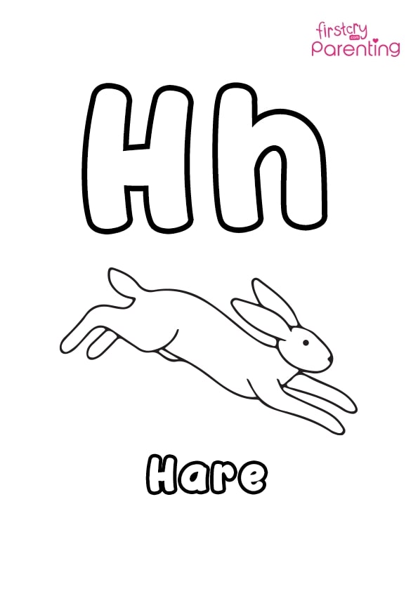 Easy printable letter h coloring pages for kids