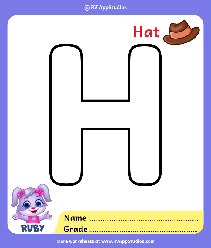 Letter h coloring pages