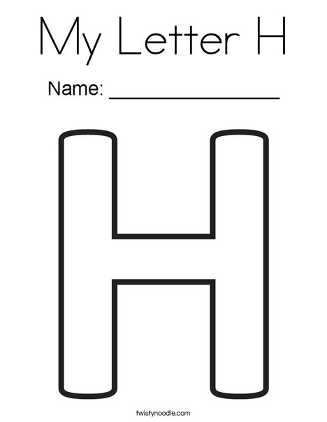 My letter h coloring page