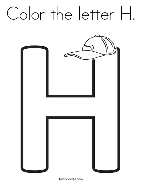 Color the letter h coloring page