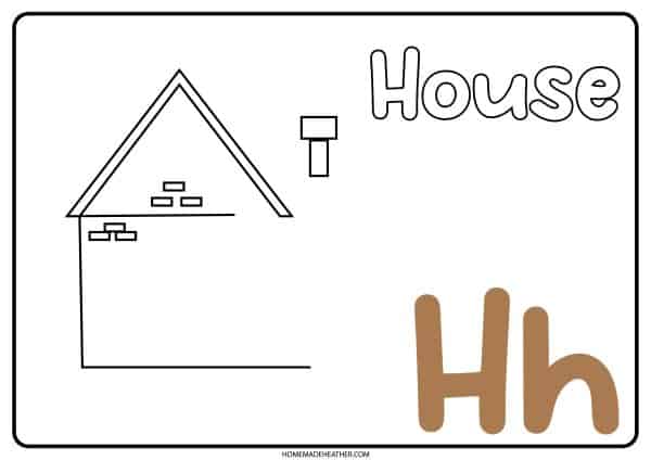 Free letter h footprint art printable homemade heather