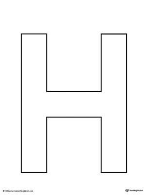 Uppercase letter h template printable