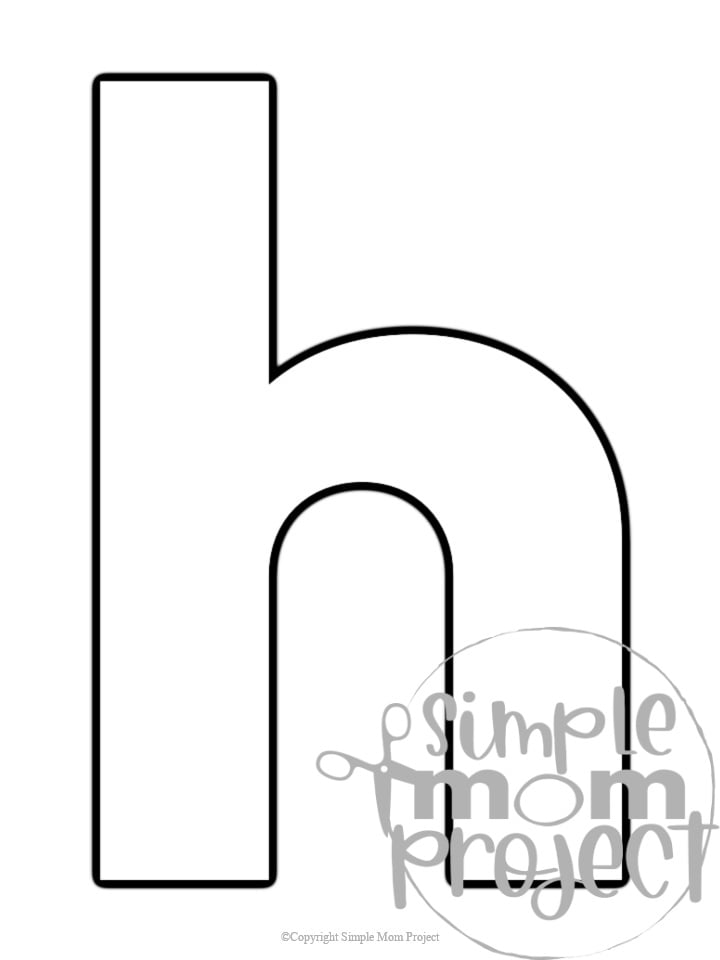 Free printable lowercase letter h template â simple mom project
