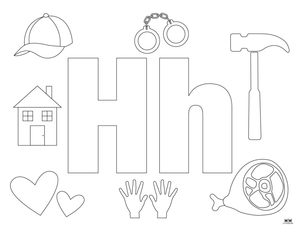 Letter h coloring pages