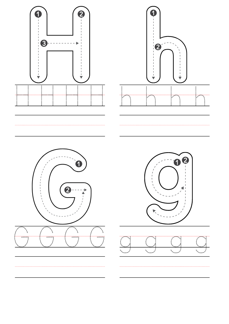 Free letter h coloring pages printable pdf