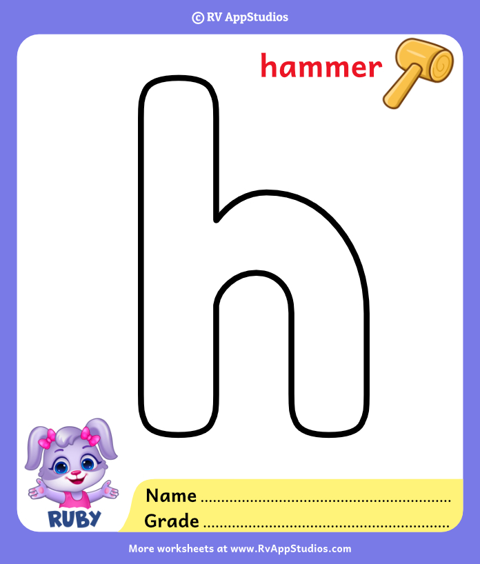 Alphabet h coloring pages