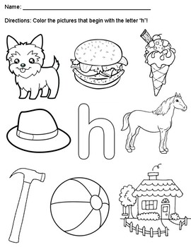 Letter h coloring page by caitlin monahan tpt