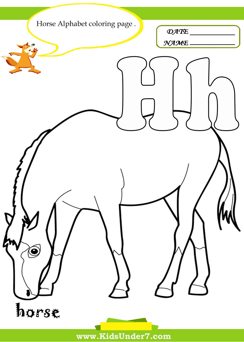 Kids under letter h worksheets and coloring pages