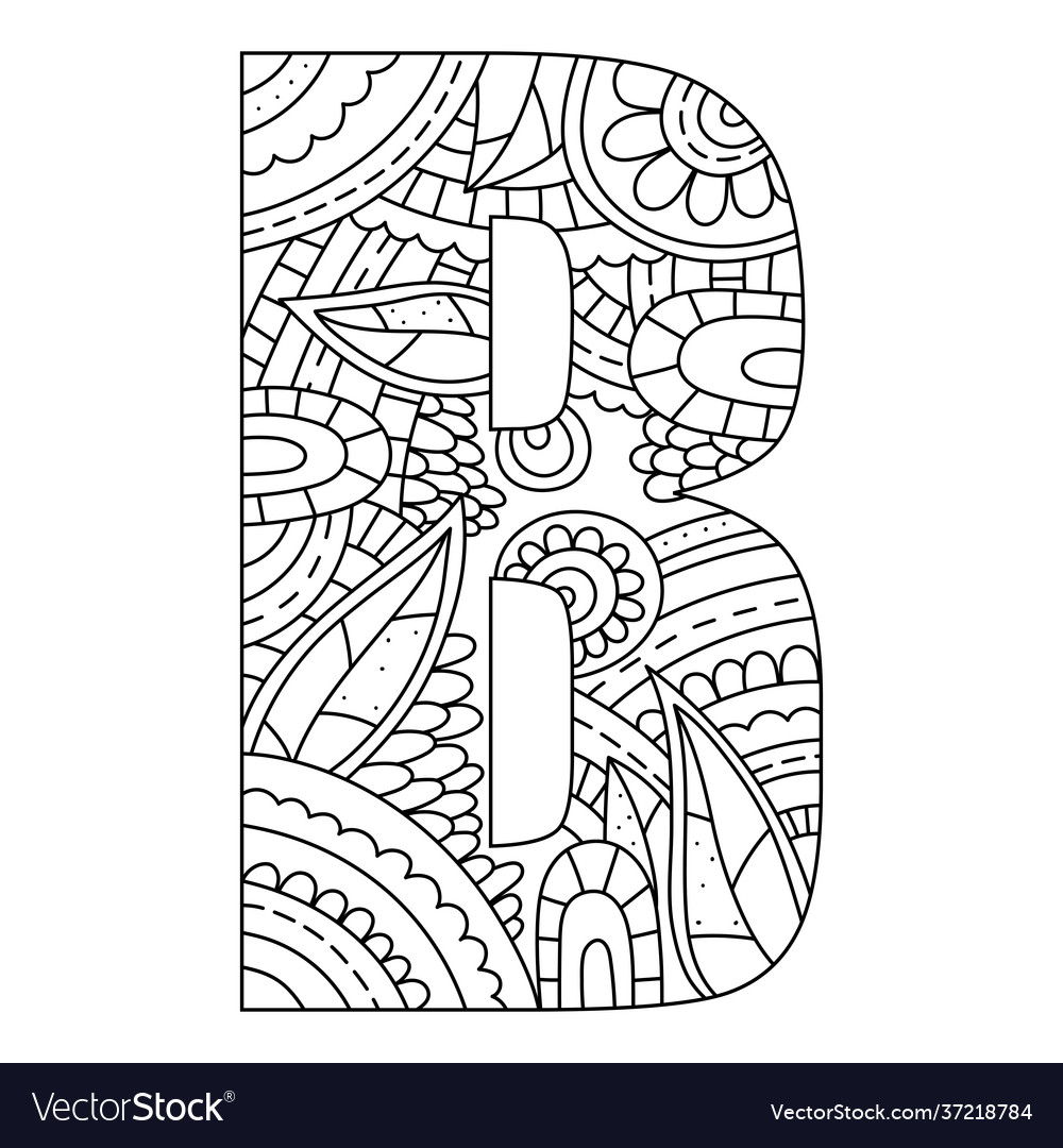 Alphabet coloring page capital letter royalty free vector