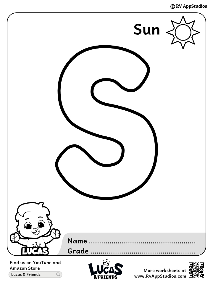 Letter s coloring pages