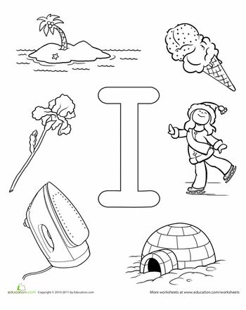 Every letter in the alphabet with objects preschool letters letter i worksheet alphabet preschool