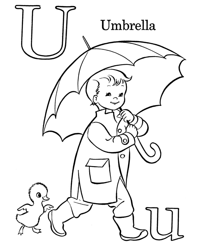 Alphabet coloring pages letter u