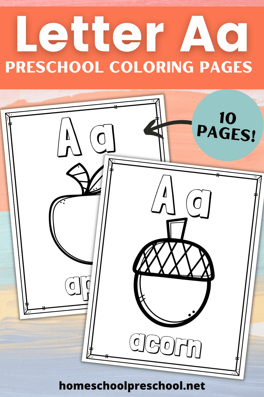 Free letter a coloring worksheets to print and color