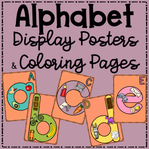 Alphabet display posters and coloring pages made by teachers