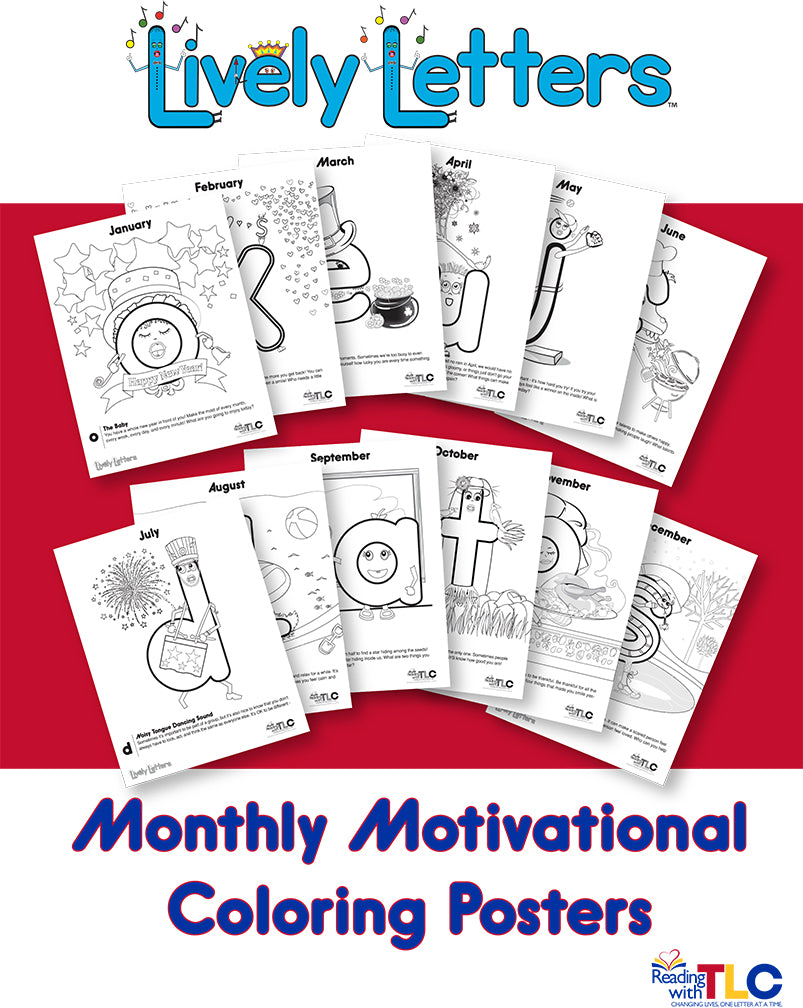 New generation lively lettersâ monthly motivational coloring pages