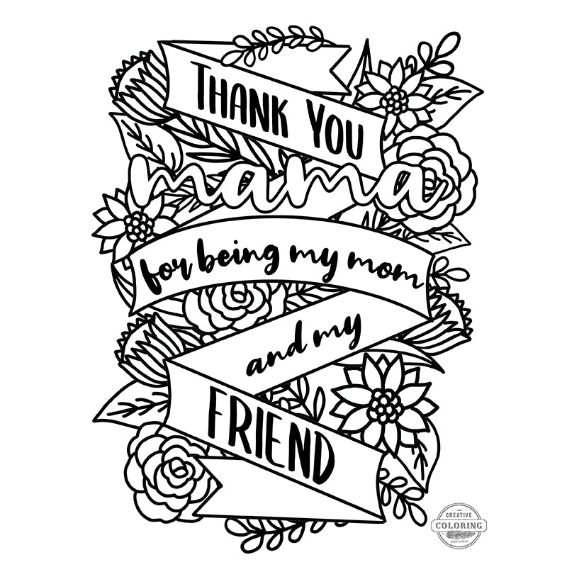 Mothers day coloring page digital download