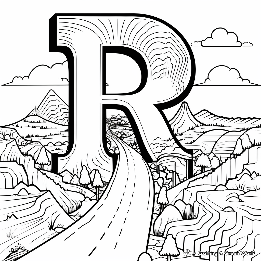 Letter r coloring pages