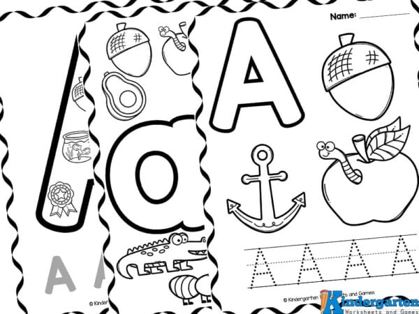 Free printable letter a coloring sheet pages for kids