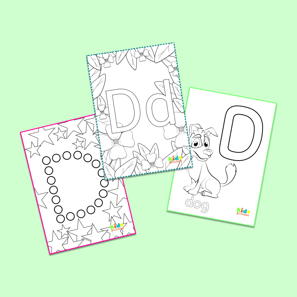 Letter d coloring pages kids