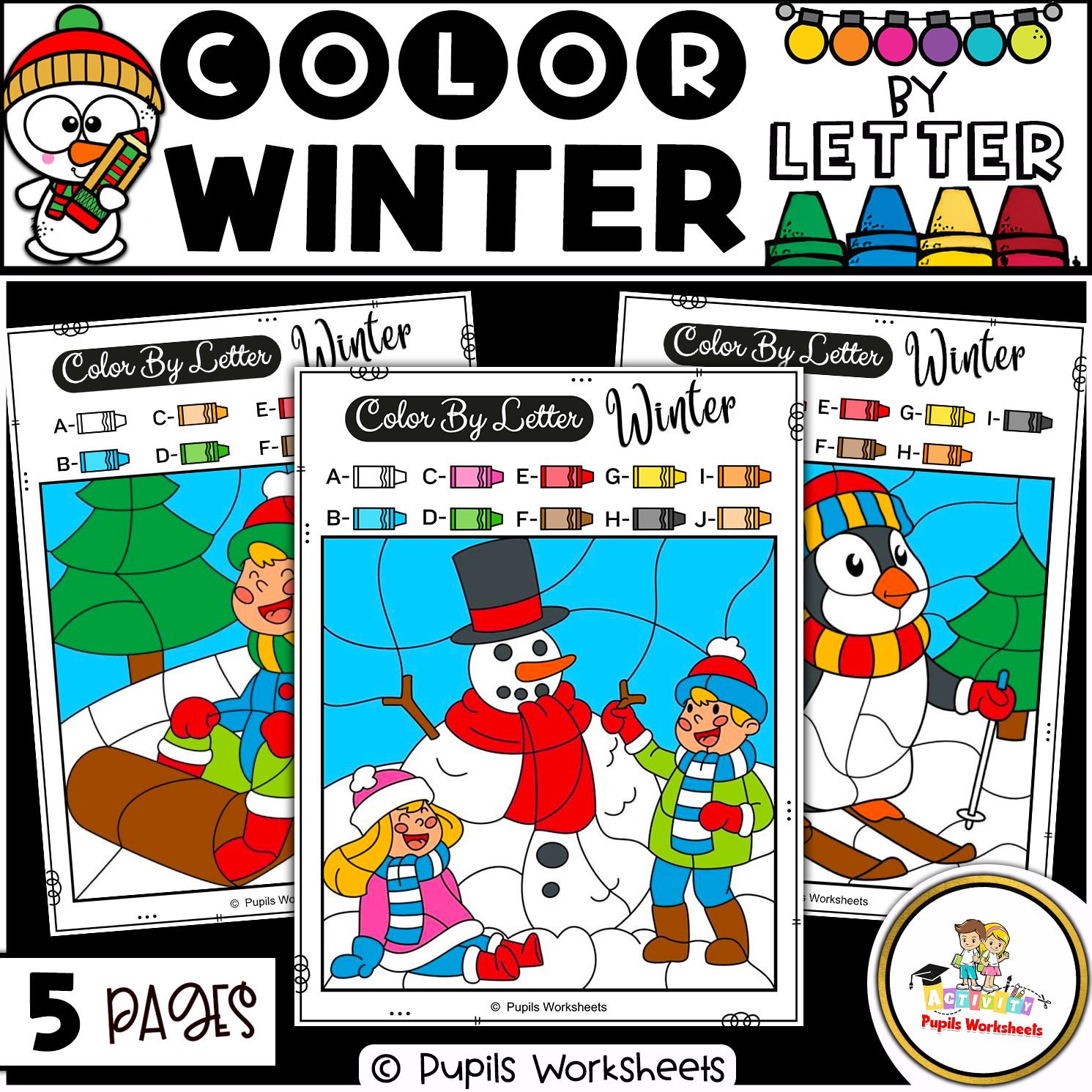 Color by letter worksheets i winter coloring pages i winter color by code made by teachers