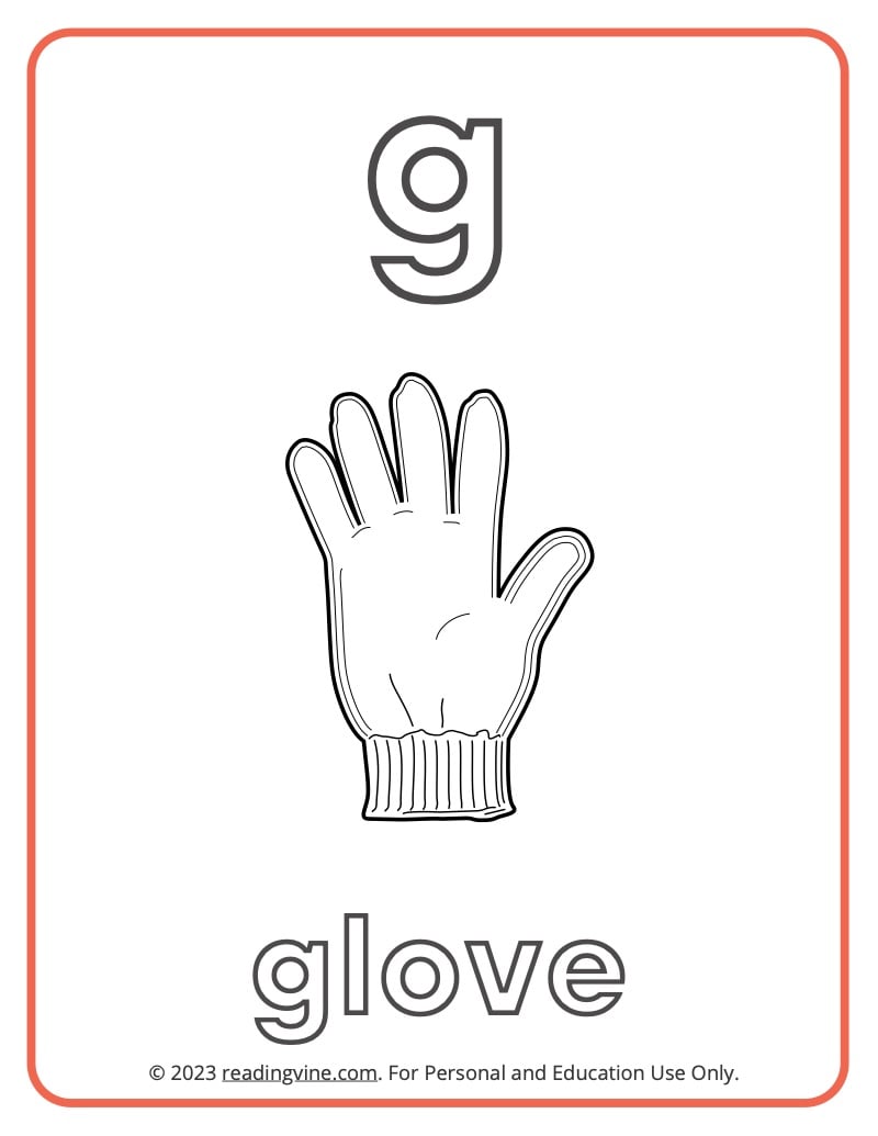 Letter g coloring pages